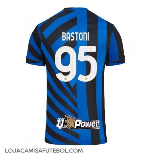 Camisa de Futebol Inter Milan Alessandro Bastoni #95 Equipamento Principal 2024-25 Manga Curta